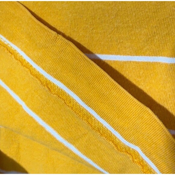 Aeropostale Mens Yellow Polo Shirt Cotton Horizontal Striped Embroidered Logo XL - Picture 13 of 16